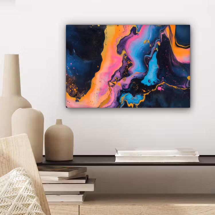 Canvas schilderij - Modern - Marmer - Oranje — 5
