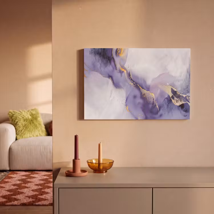 Canvas schilderij - Paars - Modern - Marmer - Abstract — 2