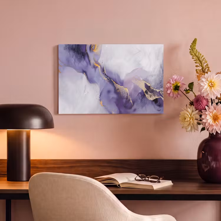 Canvas schilderij - Paars - Modern - Marmer - Abstract — 4