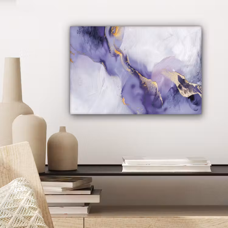 Canvas schilderij - Paars - Modern - Marmer - Abstract — 5