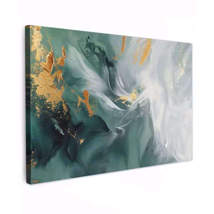 Canvas schilderij - Groen - Modern - Marmer - Abstract — 1