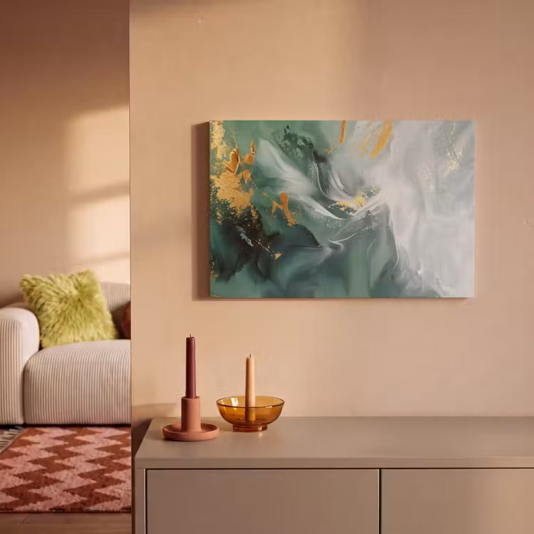 Canvas schilderij - Groen - Modern - Marmer - Abstract — 2