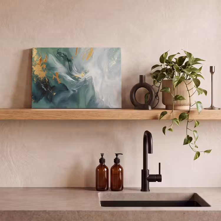 Canvas schilderij - Groen - Modern - Marmer - Abstract — 3