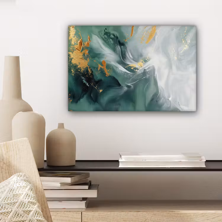 Canvas schilderij - Groen - Modern - Marmer - Abstract — 5