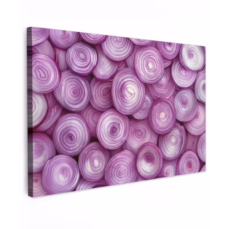 Canvas schilderij - Paars - Uien - Close up — 1