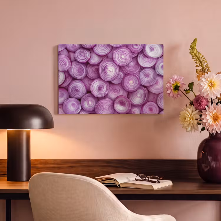Canvas schilderij - Paars - Uien - Close up — 4