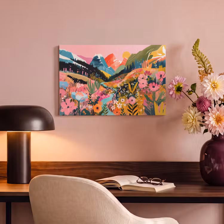 Canvas schilderij - Rivier - Diepte - Bloemen — 4