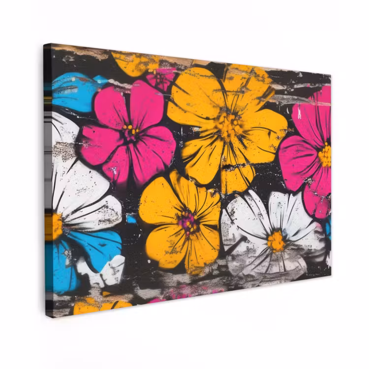 Canvas schilderij - Street Art - Bloemen - Mix — 1