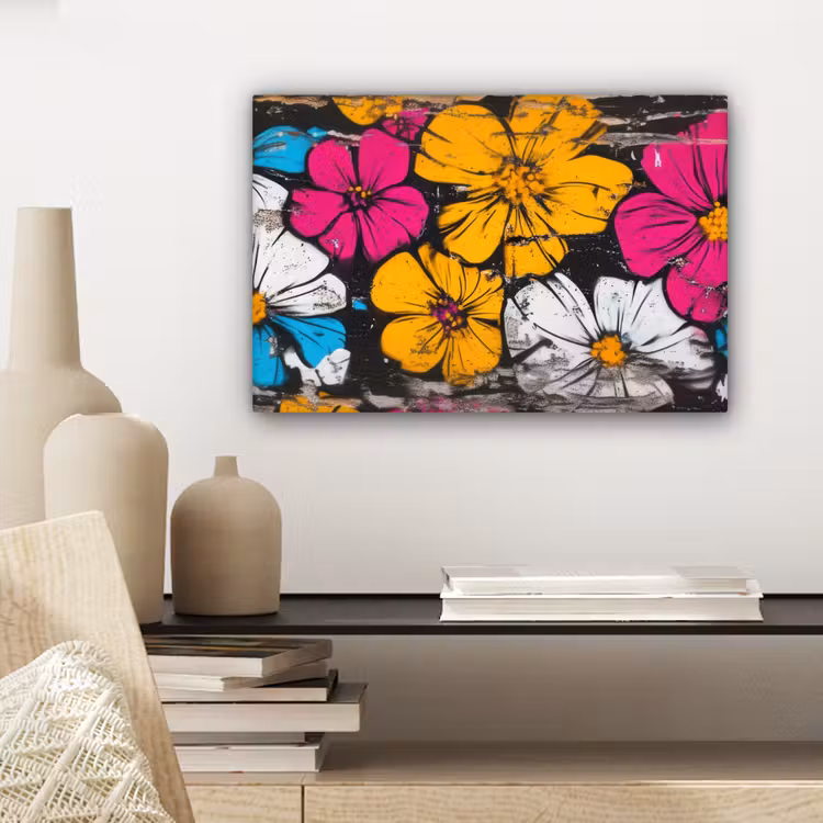 Canvas schilderij - Street Art - Bloemen - Mix — 5