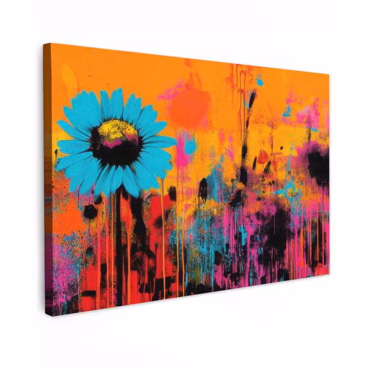 Canvas schilderij - Zonnebloemen - Abstract - Oranje — 1