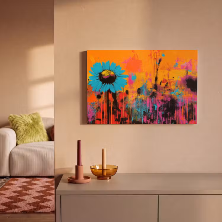 Canvas schilderij - Zonnebloemen - Abstract - Oranje — 2