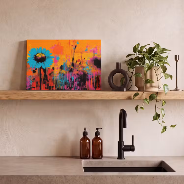Canvas schilderij - Zonnebloemen - Abstract - Oranje — 3