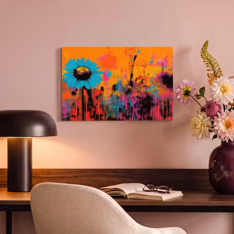 Canvas schilderij - Zonnebloemen - Abstract - Oranje — 4