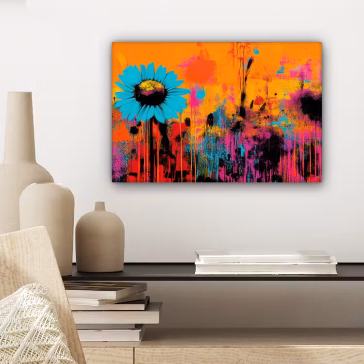 Canvas schilderij - Zonnebloemen - Abstract - Oranje — 5