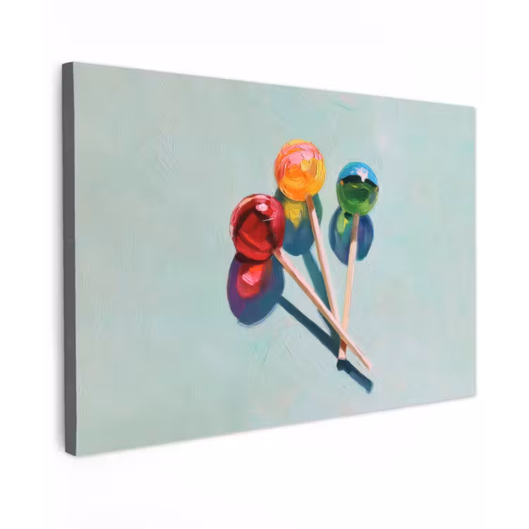 Canvas schilderij - Lollys - Schaduw - Drie - Blauw — 1