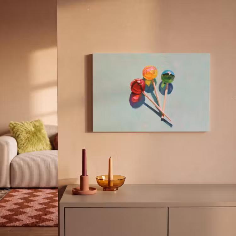 Canvas schilderij - Lollys - Schaduw - Drie - Blauw — 2