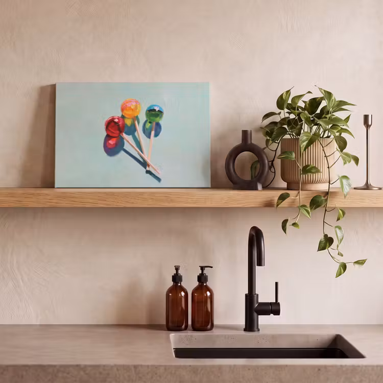 Canvas schilderij - Lollys - Schaduw - Drie - Blauw — 3
