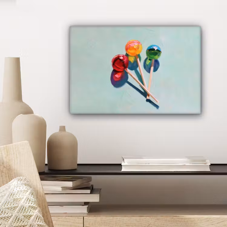 Canvas schilderij - Lollys - Schaduw - Drie - Blauw — 5