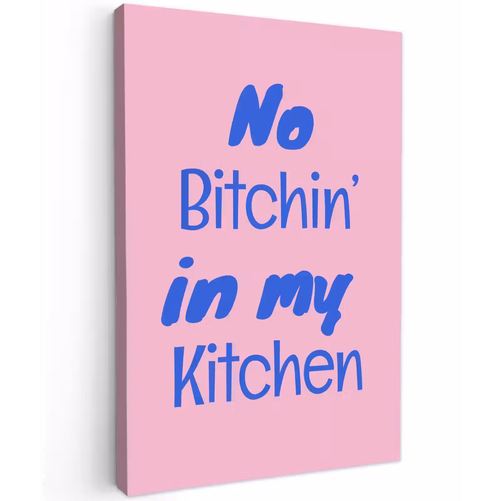 Canvas schilderij - Quote - Blauw - Lettertype - Keuken — 1