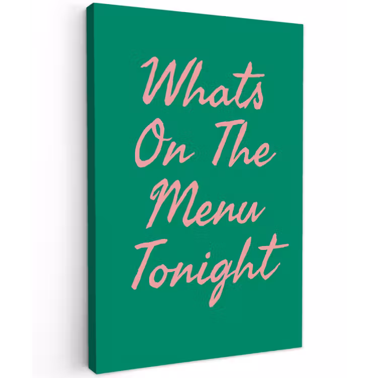 Canvas schilderij - Menu - Quote - Roze — 1