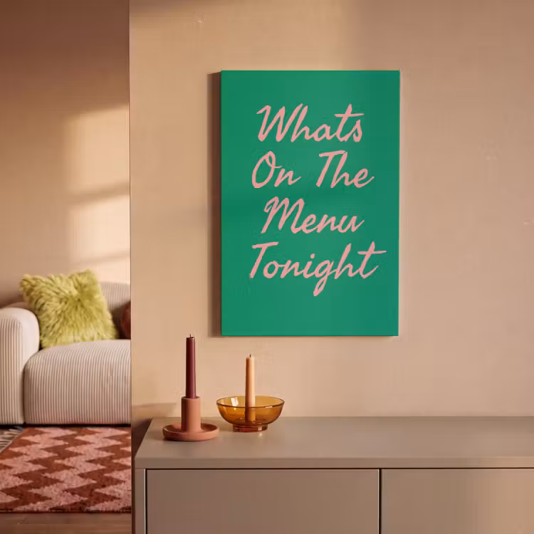 Canvas schilderij - Menu - Quote - Roze — 2