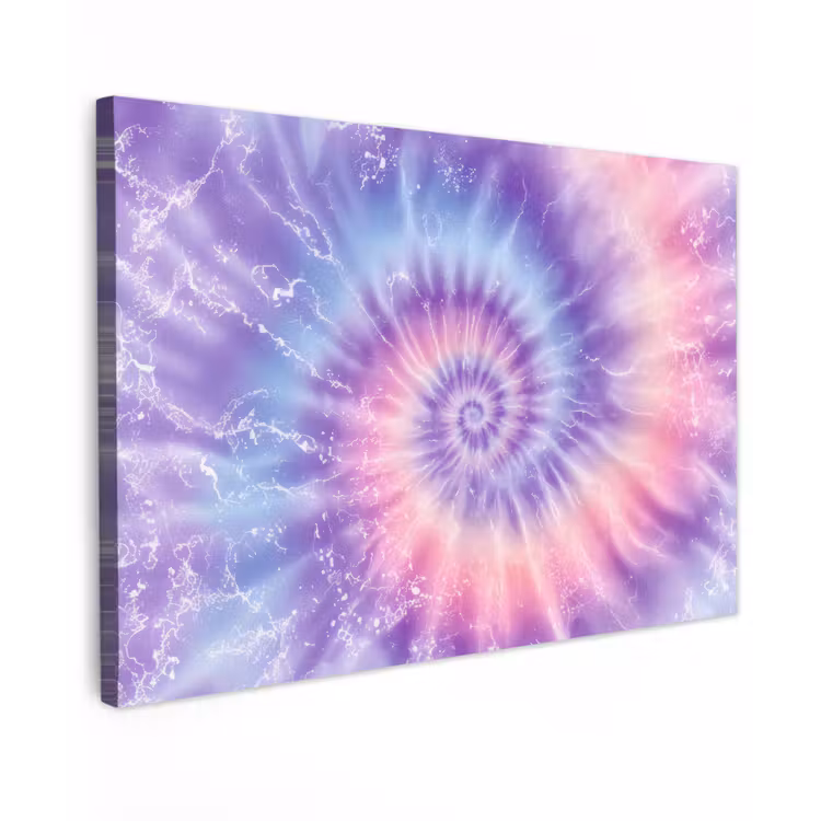 Canvas schilderij - Pasteltinten - Paars - Spiraal - Marmer — 1