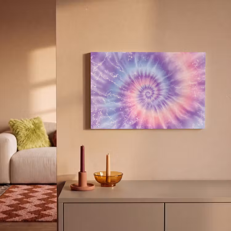 Canvas schilderij - Pasteltinten - Paars - Spiraal - Marmer — 2