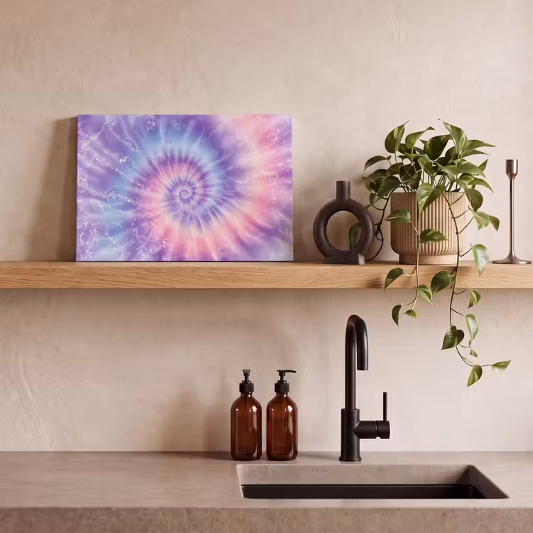 Canvas schilderij - Pasteltinten - Paars - Spiraal - Marmer — 3