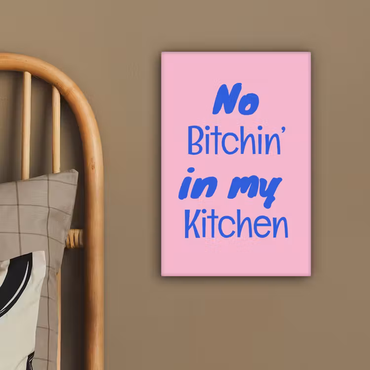 Canvas schilderij - Quote - Blauw - Lettertype - Keuken — 3