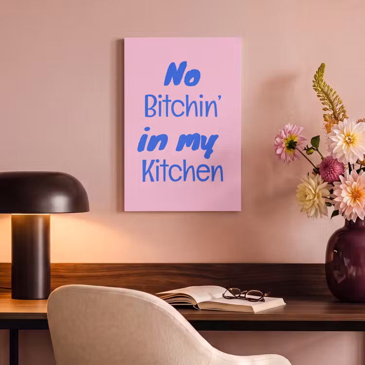 Canvas schilderij - Quote - Blauw - Lettertype - Keuken — 4
