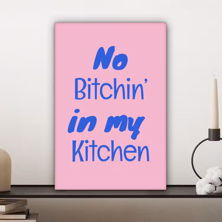 Canvas schilderij - Quote - Blauw - Lettertype - Keuken — 5