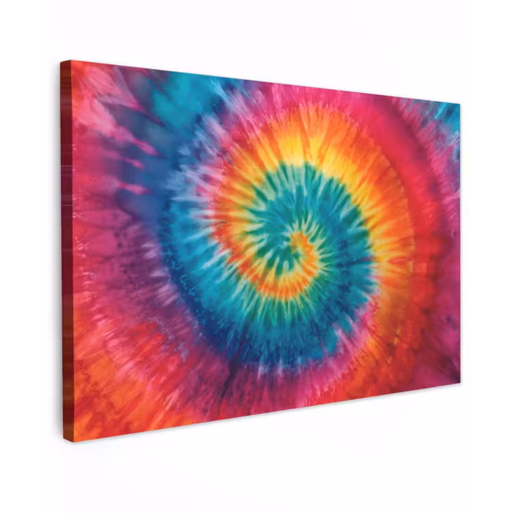 Canvas schilderij - Regenboogkleuren - Tie dye - — 1
