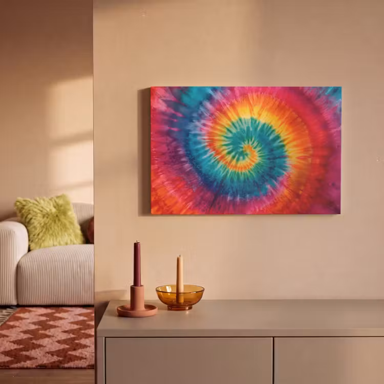 Canvas schilderij - Regenboogkleuren - Tie dye - — 2
