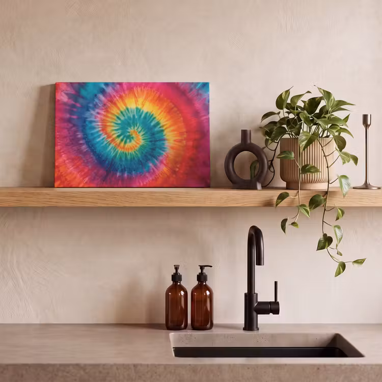 Canvas schilderij - Regenboogkleuren - Tie dye - — 3