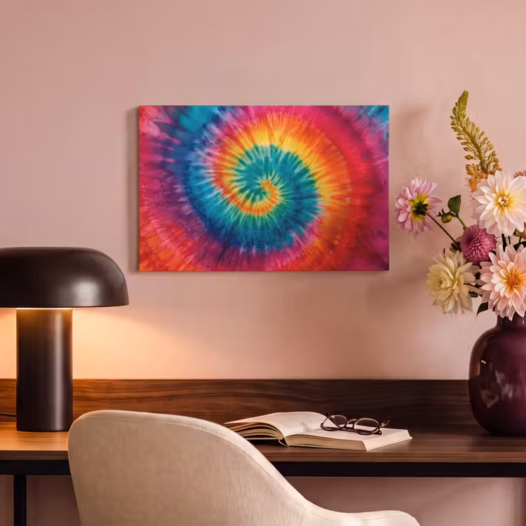 Canvas schilderij - Regenboogkleuren - Tie dye - — 4