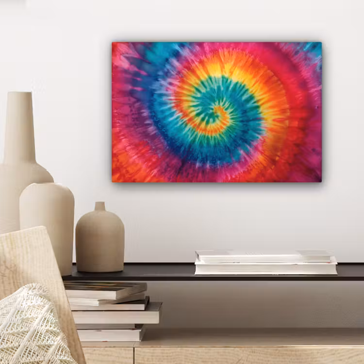 Canvas schilderij - Regenboogkleuren - Tie dye - — 5