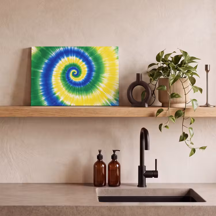 Canvas schilderij - Spiraal - Groen - Draaiend — 3