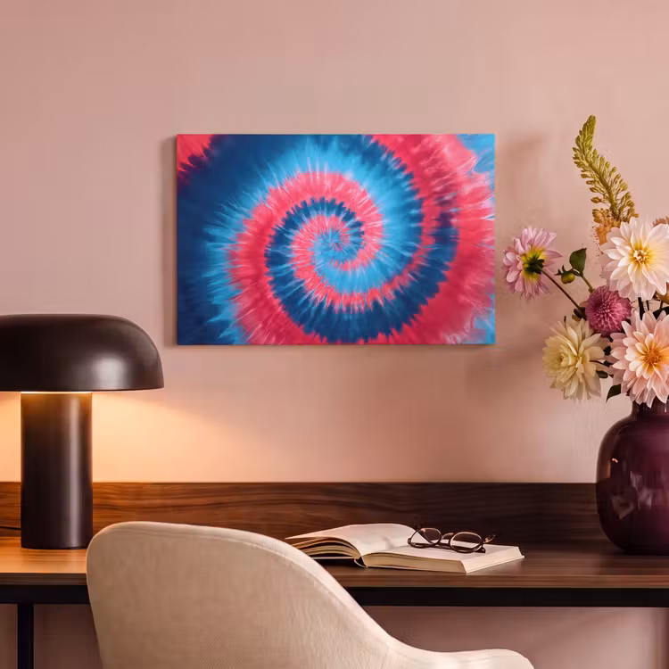 Canvas schilderij - Spiraal - Roze - Draaiend — 4