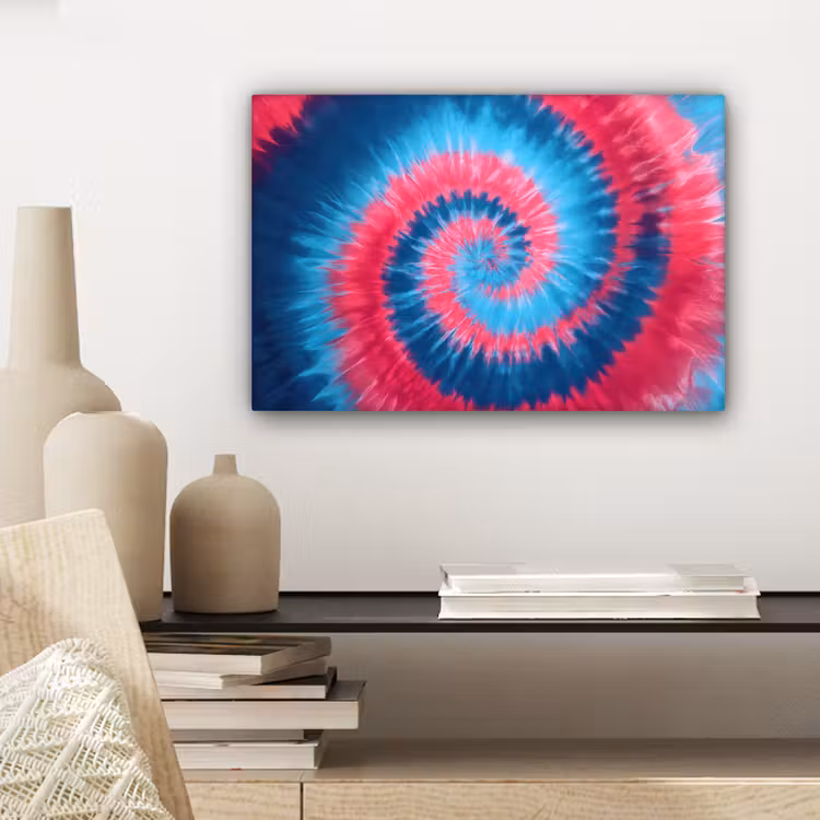 Canvas schilderij - Spiraal - Roze - Draaiend — 5