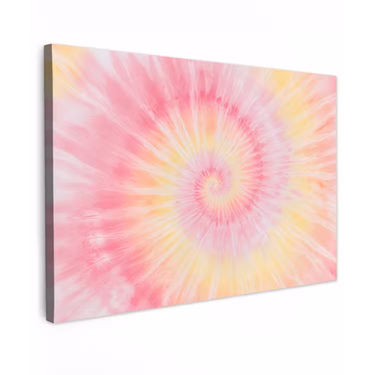 Canvas schilderij - Patroon - Tie Dye - Pasteltinten - Roze — 1