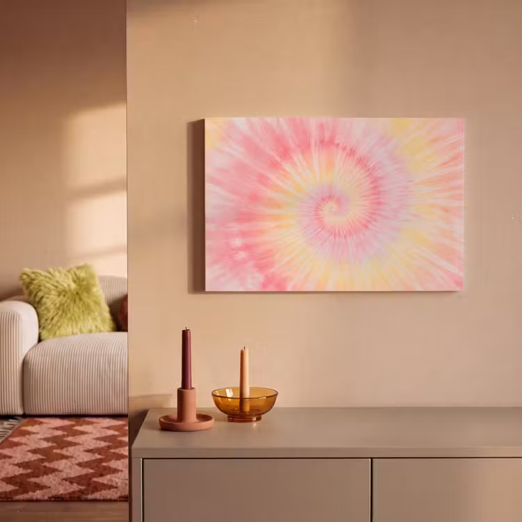 Canvas schilderij - Patroon - Tie Dye - Pasteltinten - Roze — 2