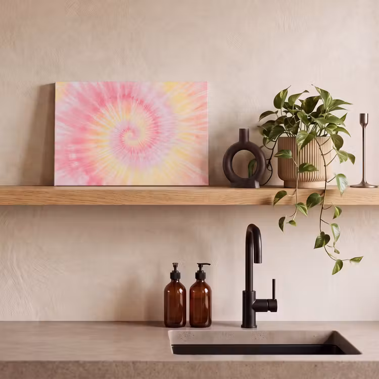Canvas schilderij - Patroon - Tie Dye - Pasteltinten - Roze — 3