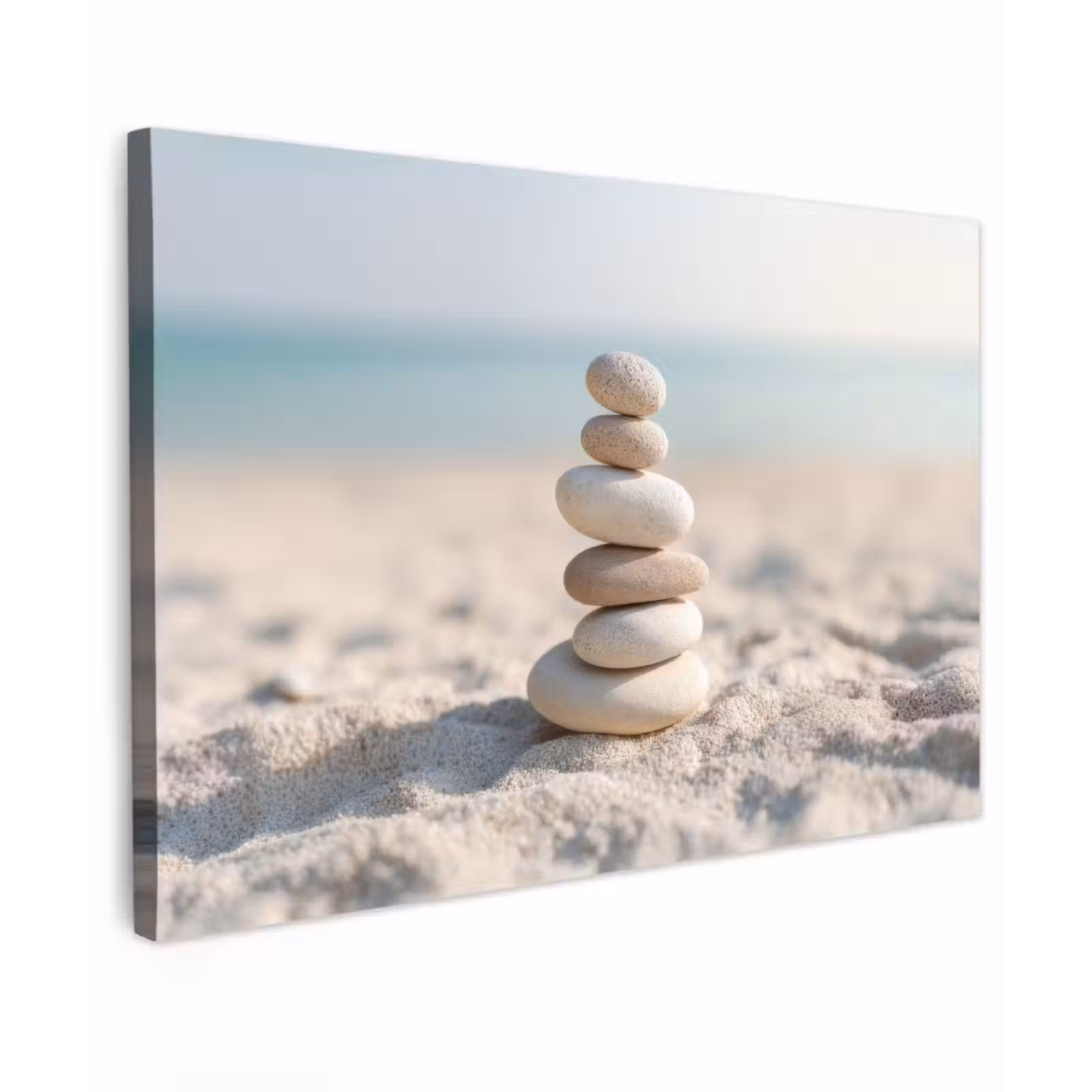 Canvas schilderij - Stenen - Stapel - Zand - Zee — 1