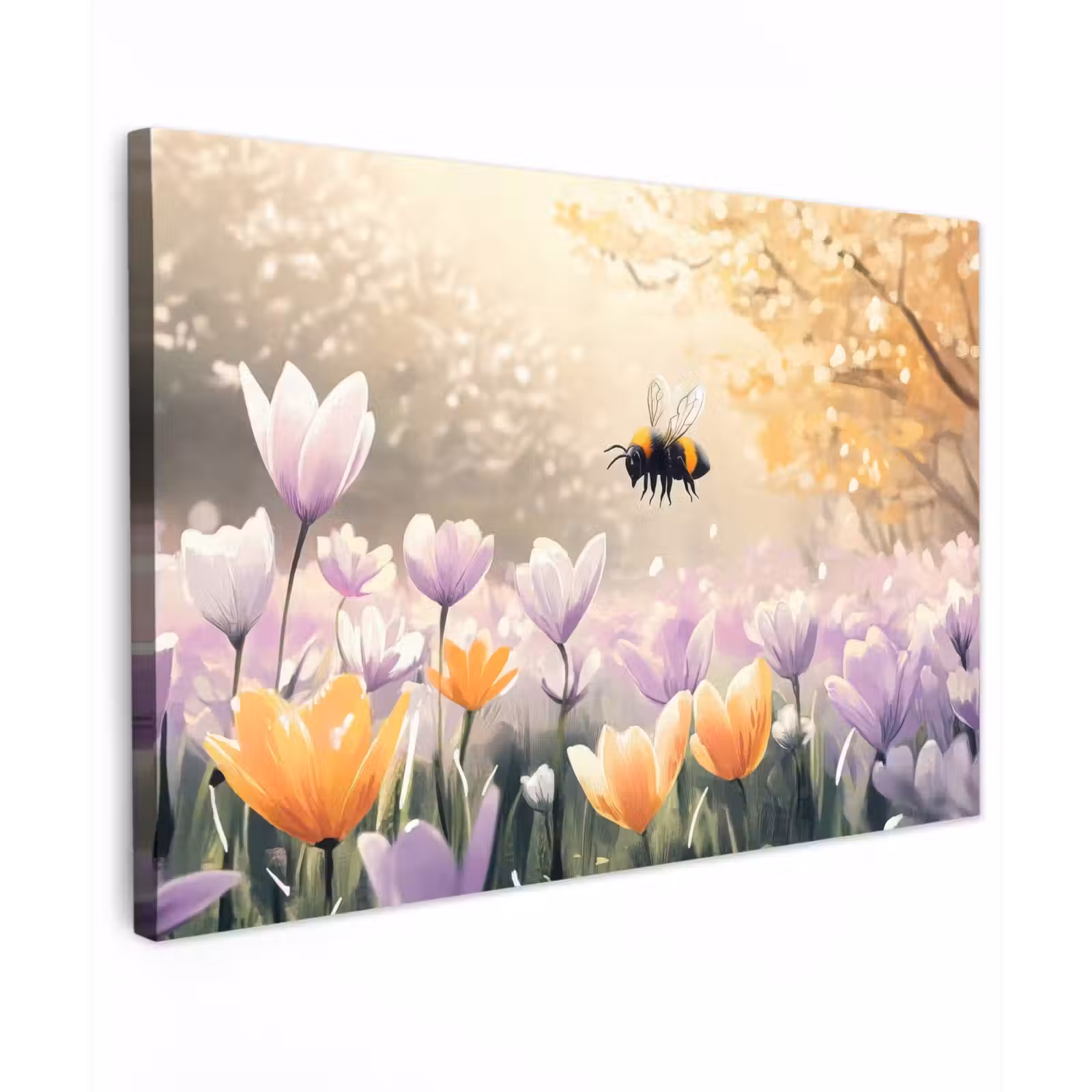 Canvas schilderij - Viooltjes - bij - Zonlicht — 1