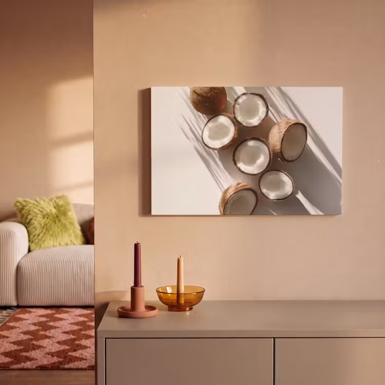 Canvas schilderij - Kokosnoten - Bruin - Shaduw — 2