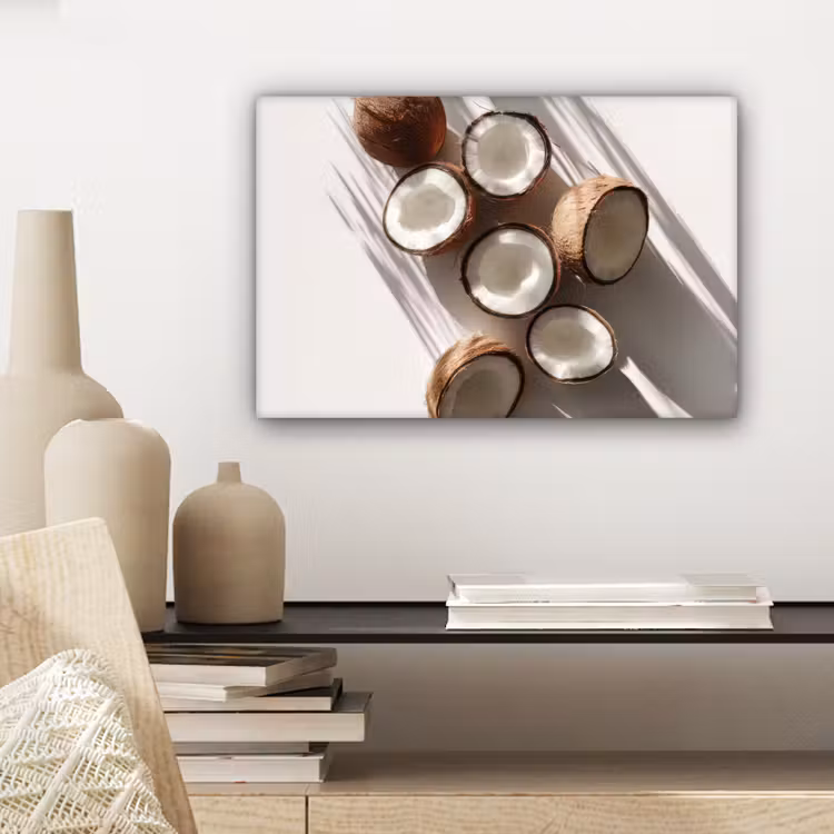 Canvas schilderij - Kokosnoten - Bruin - Shaduw — 5
