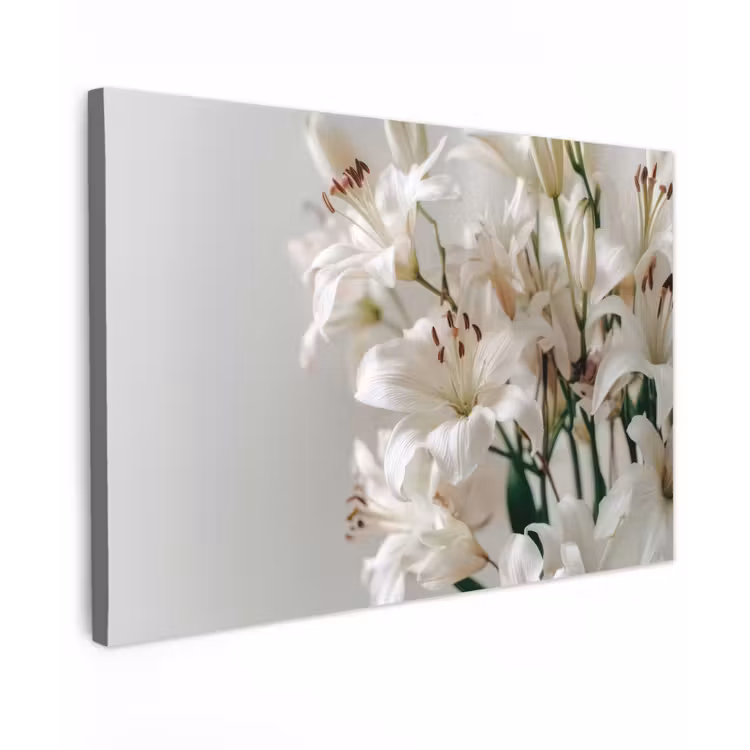 Canvas schilderij - Lelies - Boekte - Wit - Meeldraden — 1