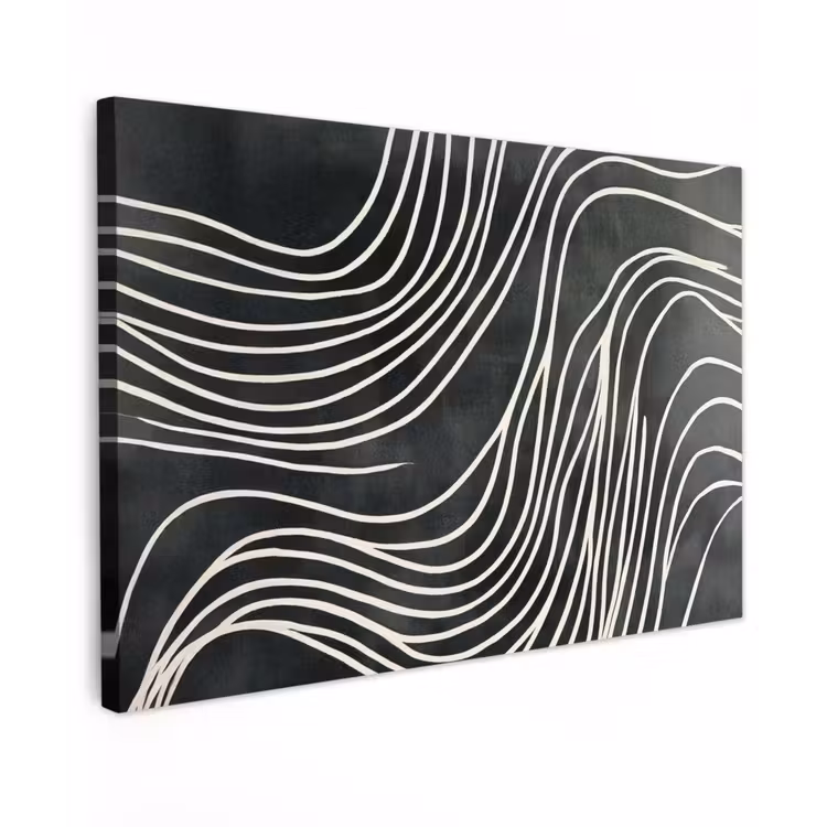 Canvas schilderij - Lijnen - Patroon - Abstract - Wit — 1