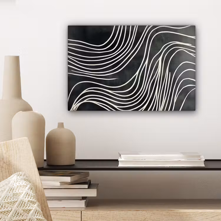 Canvas schilderij - Lijnen - Patroon - Abstract - Wit — 5