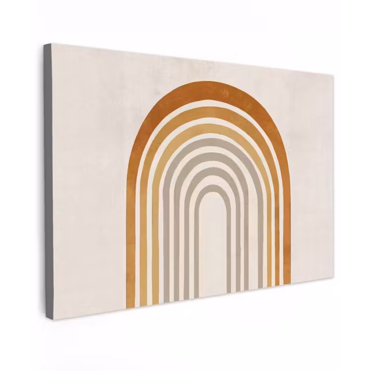 Canvas schilderij - Minimalistisch - Boog - Lijnen - Beige — 1